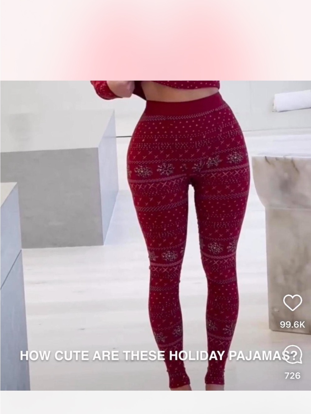 Festive Red Fair Isle Holiday Leggings - skims